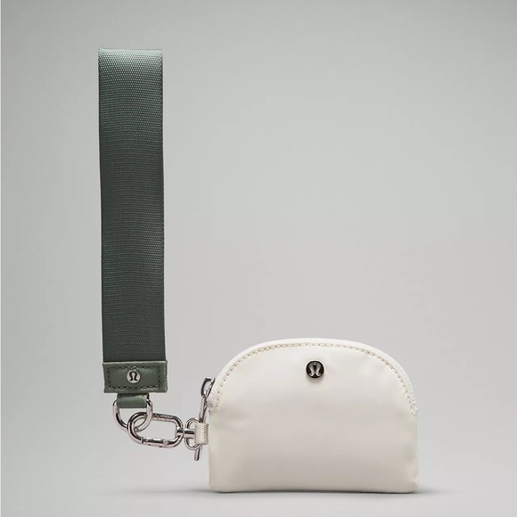Lululemon Dual Pouch Wristlet- Grey Eucalyptus/Bone - Picture 6 of 8